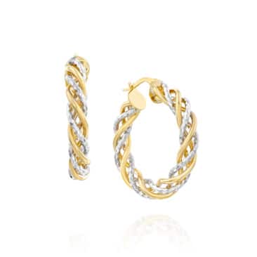 עגילי חישוק מזהב משולב 14K,דגם E121-15850006759-20