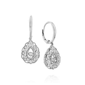 עגילי יהלומים, 14K זהב, משובצים 0.33 קראט יהלומים, דגם EDSEF32533