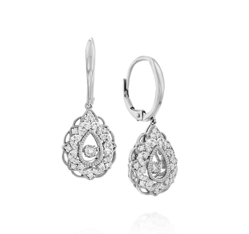 עגילי יהלומים, 14K זהב, משובצים 0.33 קראט יהלומים, דגם EDSEF32533