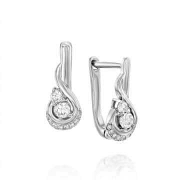 עגילי יהלומים, 14K זהב, משובצים 0.25 קראט יהלומים, דגם EDSEF32701