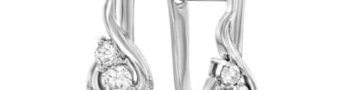 עגילי יהלומים, 14K זהב, משובצים 0.25 קראט יהלומים, דגם EDSEF32701