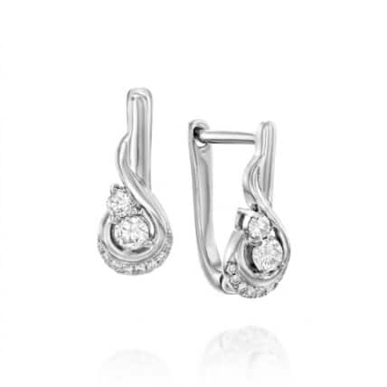 עגילי יהלומים, 14K זהב, משובצים 0.25 קראט יהלומים, דגם EDSEF32701