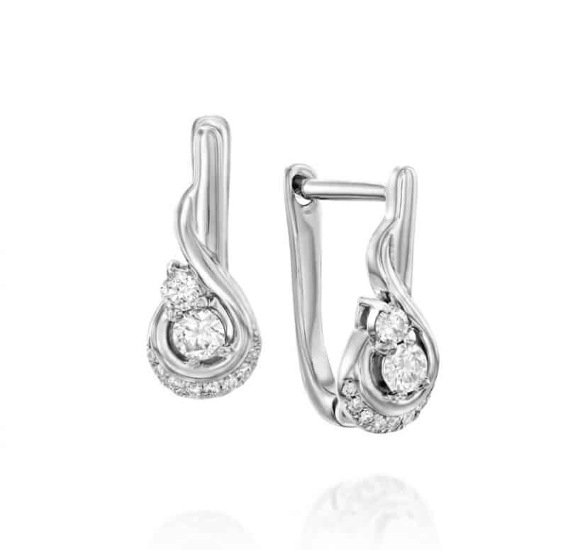 עגילי יהלומים, 14K זהב, משובצים 0.25 קראט יהלומים, דגם EDSEF32701