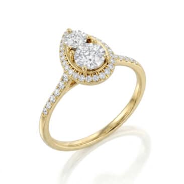 טבעת יהלומים, זהב 14K משובצת 0.20 קראט יהלומים, דגם RDRE29846