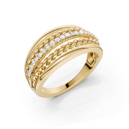 טבעת יהלומים, זהב 14K משובצת 0.10 קראט יהלומים, דגם RDRF32576