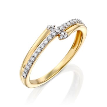 טבעת יהלומים, זהב 14K משובצת 0.15 קראט יהלומים, דגם RDSRF31360