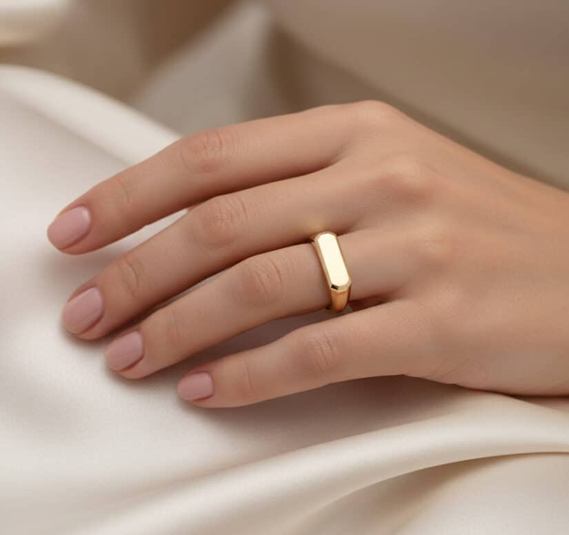 טבעת חותם, 14K זהב, דגם R3730