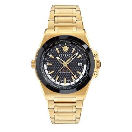 שעון Versace מקולקציית Versace Greca Reaction GMT , שעון לגבר ,דגם VE8Y00426