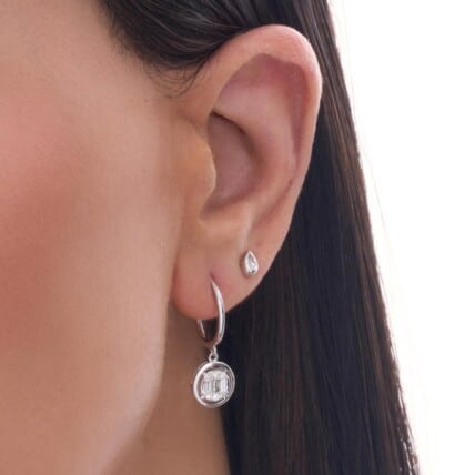 עגילי יהלומים, 14K, משובצים 0.24 קראט יהלומים, דגם EDEF35128