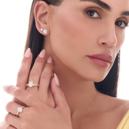 טבעת יהלומי מעבדה, 14K, משובצת 0.54 קראט יהלום מעבדה, דגם RDLMRE13921