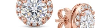 עגילי יהלום מעבדה, זהב אדום 14K, משובצים 1.07 קראט יהלומי מעבדה, דגם EDLMER13920