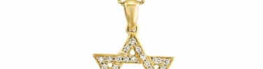תליון מגן דוד משובץ יהלומים, זהב 14K, משובץ 0.25 קראט יהלומים, דגם PD205
