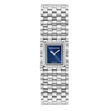 שעון Ferragamo מקולקציית  Manchette עם אמרלד ויהלומים, שעון לאישה ,דגם SFJM00526