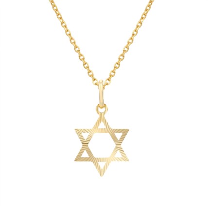 שרשרת מגן דוד בחיתוך לייזר, זהב 14K, דגם CN00049Y