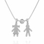 תליוני ילדים יהלומים עם כדור הפרדה, זהב 14k, משובץ 0.24 קראט יהלומים